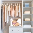 thumbnail image 6 of Large Lidded Bin Foldable Storage Baskets Boxes Cubes Lids with 2 Handles for Home Bedroom Office Capybara with A Bow 16.5"x12.6"x11.8", 6 of 7