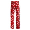 thumbnail image 4 of Christmas Pajama Pants for Women Soft Christmas Candy Cane Print Pajama Pants Casual Comfy Sleepwear Lounge Pants Holiday Pj Bottoms Red,L, 4 of 5