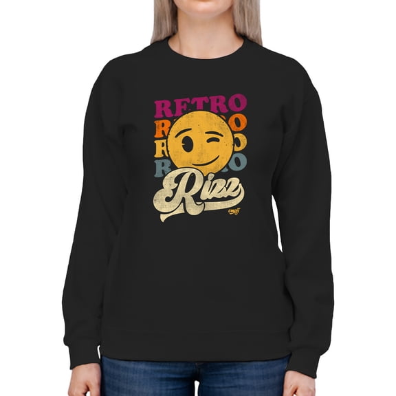 Retro Rizz - Vintage Winking Emoji Graphic Women's Sweatshirt