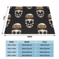 thumbnail image 3 of XMXT Flannel Throw Blanket for Couch, Warm Orange Skull Pattern Bed Sofa Decor Blankets for Home Bedroom, 80 x 60 inches, 3 of 8