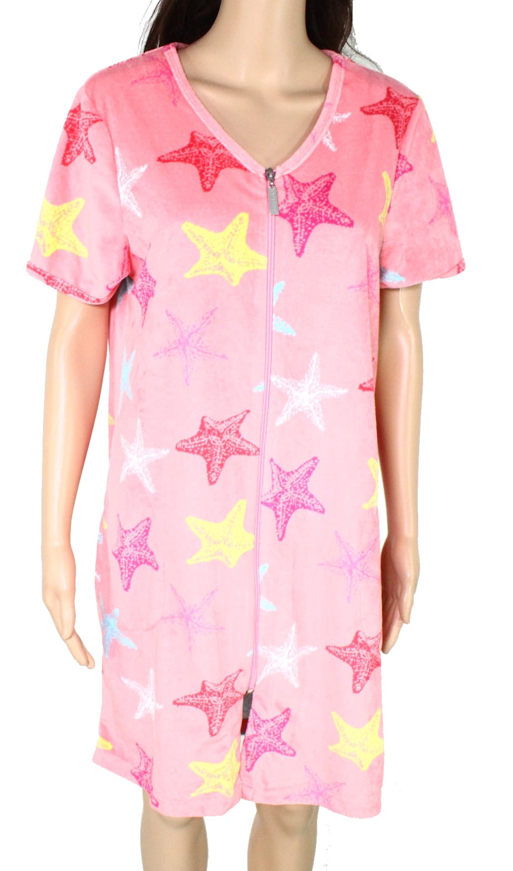Jasmine Rose Women Robe Large Full Zip Absorbent Micro Terry L