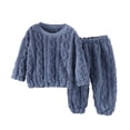 thumbnail image 4 of Byoo Toddler Boy Cable 2 Piece Loungewear Outfit Long Sleeve Crew Neck Top Pants Homewear Set, 4 of 4