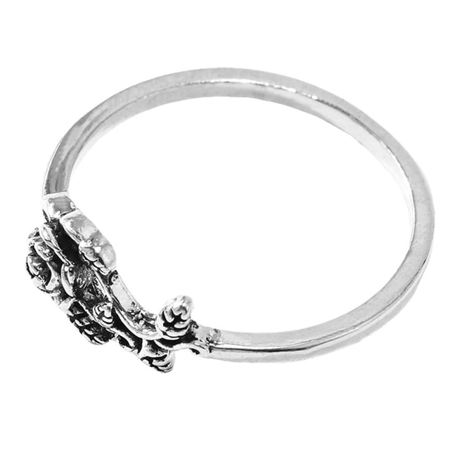 Anillo vintage con diseño de rosa, anillo de bodas, joyería delicada para el dedo, talla 7, plata