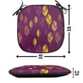thumbnail image 4 of Autumn Chair Seating Cushion Set of 4, Composition of Nature Warm Tones Cozy Abstract Autumn Leaves Illustration, Seat Pads with Anti-slip Backing, 16"x16", Plum and Earth Yellow, by Ambesonne, 4 of 7