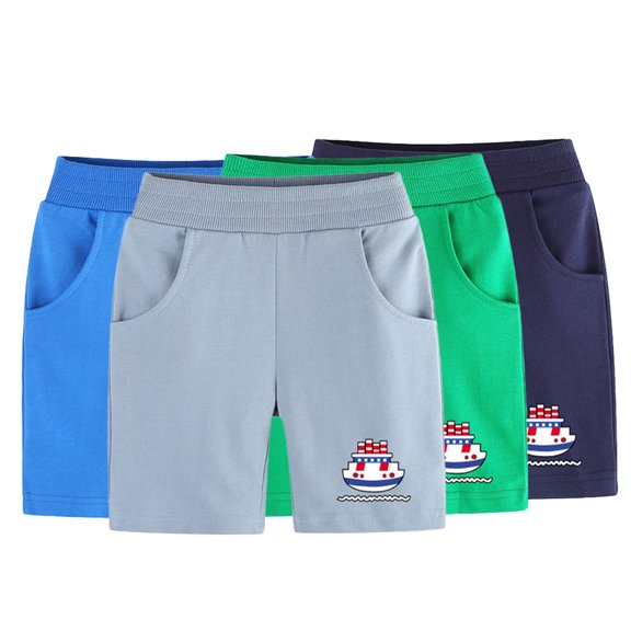 YTDSCS Toddler Boys Girls Cartoon Shorts Solid Colour Print Five Pants for Baby Kids Summer with Pockets Sweatpants Shorts for 1-9 Years