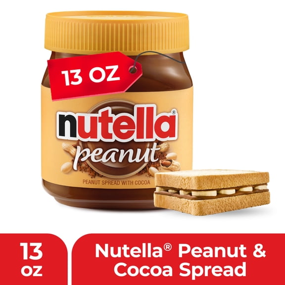 Nutella Peanut Spread With Cocoa, Smooth and Creamy, for Afternoon Snacking, Family Gifts, Unique Snacks, 13 oz