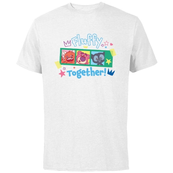 Disney and Pixar’s Lotso Mei Brave Bear Cub Fluffy Together - Short Sleeve Cotton T-Shirt for Adults - Customized-White