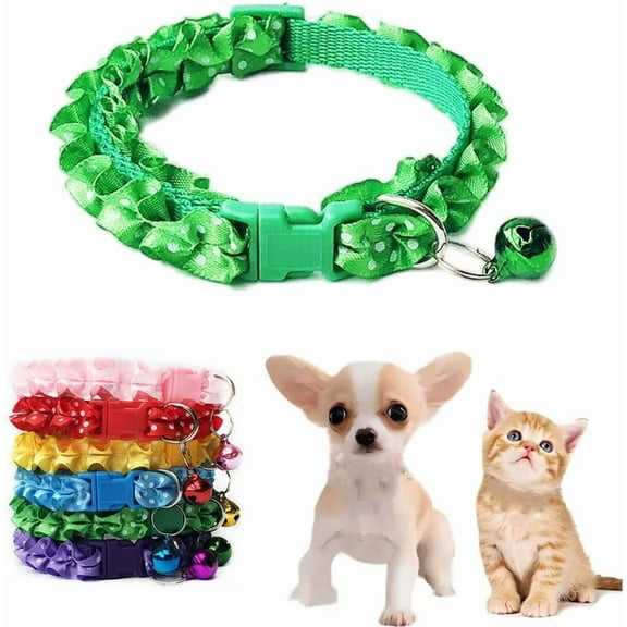 Collar with Bell for Dog Puppy, Bell Collar for Cats Puppy Collar Girl Lace Adjustable for XXS Xs Small Pet Dogs Animal Litter Tiny Kitten Female 1Pack