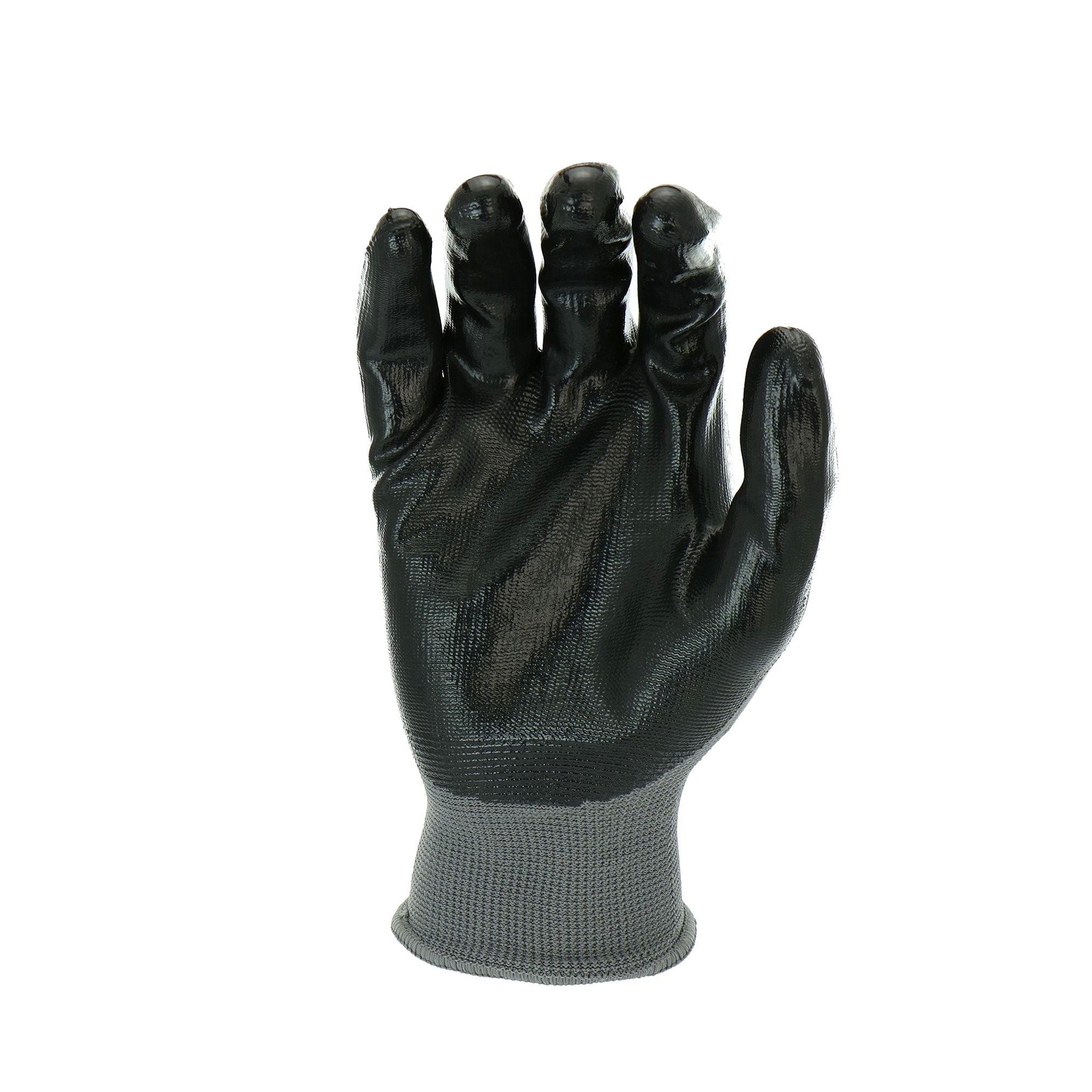 Firm Grip Nitrile Dipped Large Glove (3-Pack), Gray/Black