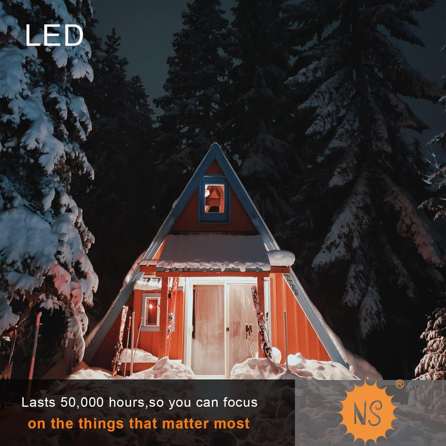 NS 120W Ultra-Bright LED Bulbs, 12000W Equivalent, Daylight White, Decorative, 2-Pack