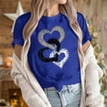 thumbnail image 5 of Goodtrade8 Womens T-Shirts Valentines Plus Size Short Sleeve Women Valentine's Day Printed Casual Heart Love Crew Neck Holiday Tops, 5 of 7