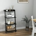 thumbnail image 2 of Costway 4-Tier Ladder Shelf Leaning Bookshelf withAnti-falling Baffle Wood Bookcase Black, 2 of 10