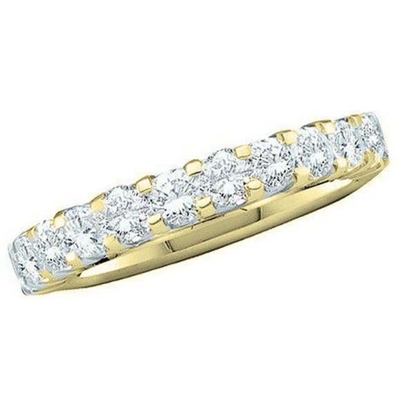 0.24 CT 10K Yellow Gold Round White Diamond Anniversary Wedding Ring Stackable Band