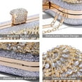 thumbnail image 4 of Womens Crystal Evening Clutch Bag Bridal Wedding Purse Rhinestone Party Prom Handbag, 4 of 5