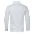 thumbnail image 4 of Lovskoo Men's Sweaters Pullover Trendy Casual Fall and Winter Long Sleeve Zipper Sweater Thin Velvet Sweater Coat White, 4 of 5