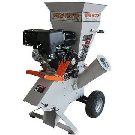 Brush Master;4;x 3; Electric Start 420cc Chromium Steel Gas Wood Chipper with Tow Bar