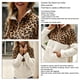thumbnail image 3 of Sudadera de Mujer con Cremallera de un Cuarto con Estampado de Empalme Sudadera de Felpa Engrosada con Bolsillo para Primavera Otoño Invierno Blanco M, 3 of 9