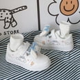 thumbnail image 2 of Zapatos de cuero azul canela perro niñas lindos zapatos blancos para niños 2024 otoño zapatillas nuevas zapatillas, 2 of 5