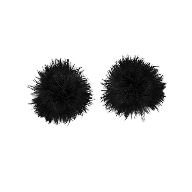 FURBALL Cache-Tétons en Fourrure Réutilisables Autocollants en Silicone pour Soutien-Gorge