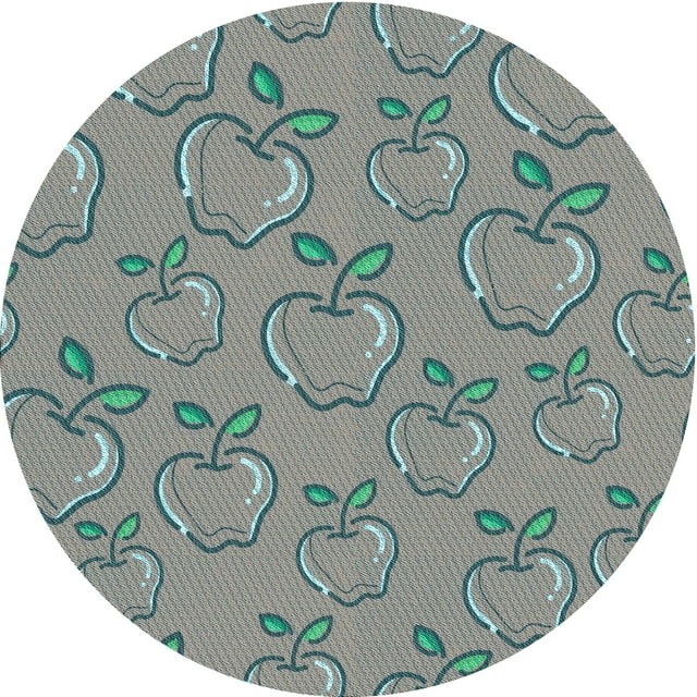 Ahgly Company Tapis Rond Lavable en Machine Intérieur Transitionnel Bleu Vert, 3 Pieds Rond