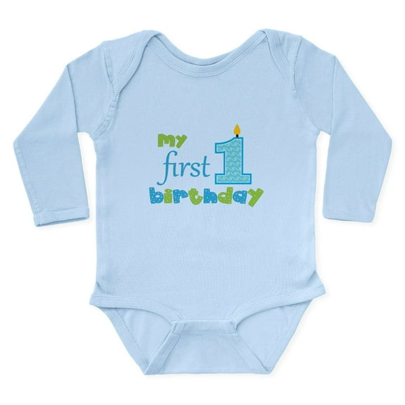CafePress - My First Birthday Body Suit - Long Sleeve Cotton Baby Bodysuit
