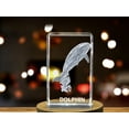 thumbnail image 3 of Stunning 3D Engraved Crystal of a Playful Dolphin - Perfect for Ocean Lovers and Marine Enthusiasts, 3 of 6