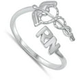 thumbnail image 4 of Caduceus RN Registered Nurse Spoon Ring .925 Sterling Silver Band Jewelry Female Male Unisex Size 9, 4 of 4