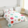 thumbnail image 4 of Manfei Cute Dot Pattern Queen Comforter Set,Geometric Circle Bedding Sets,Colorful Spot Bedding Comforter Set Girl,Super Cozy Room Decor Reversible,3-Piece, 4 of 9