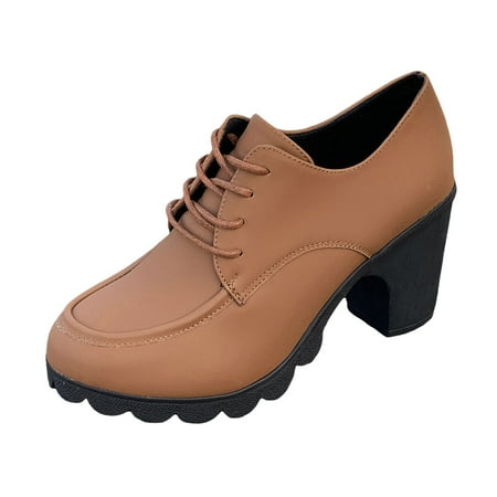 GHSOHS Cowboy Boots for Women Square Toe Boots Ankle Boots Shoes Pink Boots Fashion Black Boots Leather Lace Up Thick High Heel Short Boot Western Cowgirl Boots Rain Boots Comfort Booties Size 37