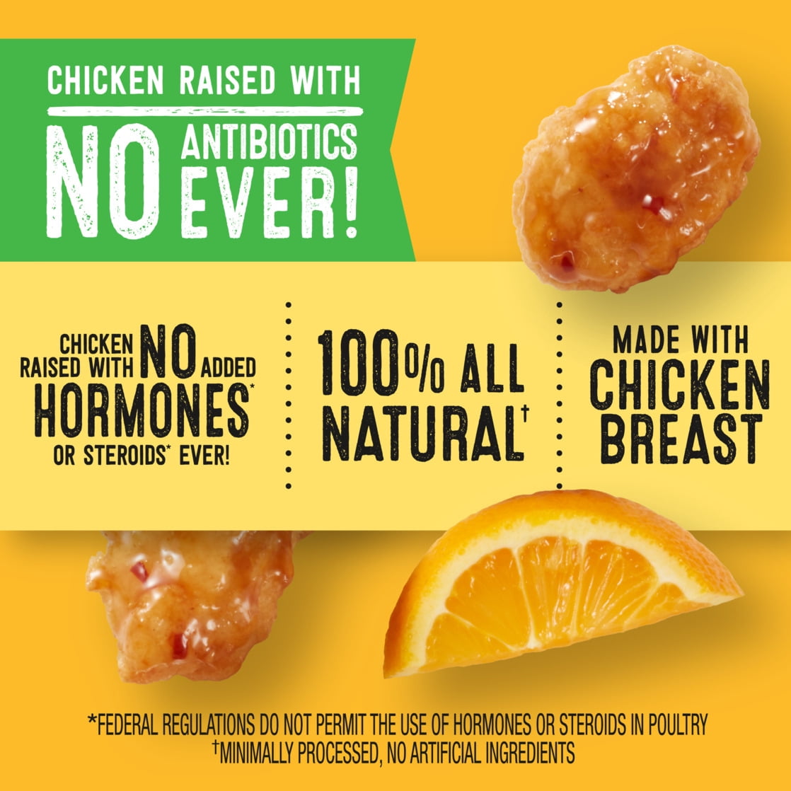 Foster Farms No Antibiotics Ever Orange Chicken, 24 oz (Frozen)