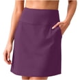 thumbnail image 2 of Kilaqueen Women's High Waisted Skort with Side Pockets, A Line Pull On Mini Skirt Shorts for Golf, Tennis, Travel, Workouts and Casual Summer Outfits, 2 of 5
