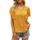 thumbnail image 2 of SAYOO Camisa suelta con botones en la parte delantera para mujer, blusas de trabajo de lunares suizos con cuello en V y mangas con volantes de verano SAYOO  Vida cotidiana, 2 of 5