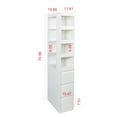 thumbnail image 4 of 70.87" Display Storage Cabinet with Wheels,Modern Wooden Tall Bookshelf Bookcase with 4-Tier Shelf, 3 Side Drawers,Space Saving Storage Organizer for Kitchen Livingroom  Narrow Spaces,White, 4 of 9