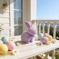 thumbnail image 2 of XJGHHSY 2 Pcs Glitter Easter Bunny Figurine - 9.2" Large Sparkle Rabbit Statue with Satin Bow,Easter Table Centerpiece for Home,Balcony,Party Decor & Holiday Gifting,ZZ-PVC-, 2 of 5