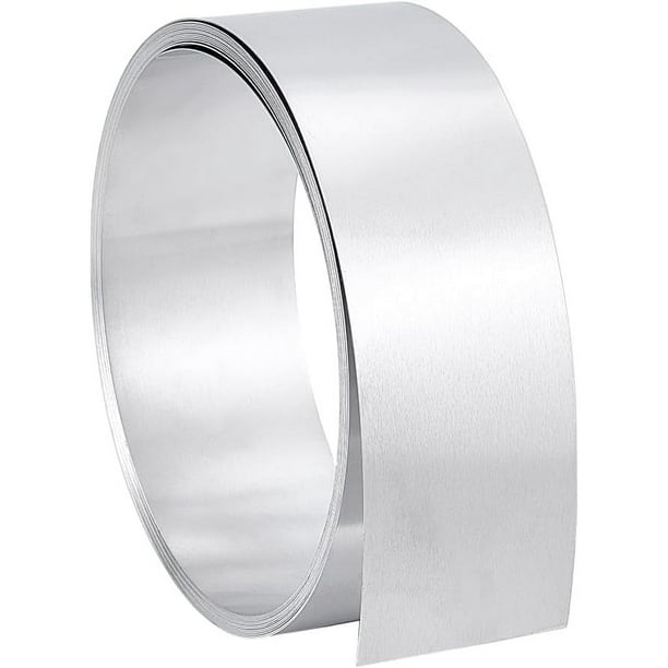 Rollo de lámina de aluminio para techos de 196" x 2" (498 cm x 5 cm), 0,4 mm de espesor, resistente a la intemperie, fácil instalación, ideal para proyectos de bricolaje y reparaciones del hogar.