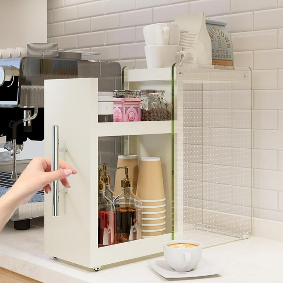 3 Tier Seasoning Condiments Spice Rack with Drawer, Pull-Out Kitchen Countertop Organizer, Kitchen Food Storage Container