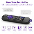 thumbnail image 3 of Roku Voice Remote Pro | Rechargeable voice remote with TV controls, lost remote finder, private listening, hands-free voice controls, and shortcut buttons for Roku players, Roku TV, & Roku audio, 3 of 9