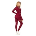 thumbnail image 2 of Women's Active Functional L/S Crop Top / Leggings Set, BURGUNDY L, 2 of 2