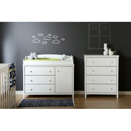 UPC: 0066311038019 | South Shore Cotton Candy Coastal 4-Drawers Dresser Pure White