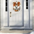 thumbnail image 3 of Kurmntregon Fall Front Door Welcome Sign Last Name/Initial Fall Wreath Alphabet V Monogram Wall Hanger Personalized Letters Pumpkin Thanksgiving Home Farmhouse Rustic Holiday Decoration Round 12", 3 of 7