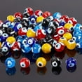 thumbnail image 2 of 1 Box Mixed Color 10mm Round Evil Eye Handmade Glass Lampwork Beads Charms Spacer Beads for Bracelets Necklace Jewelry Making, 2 of 9