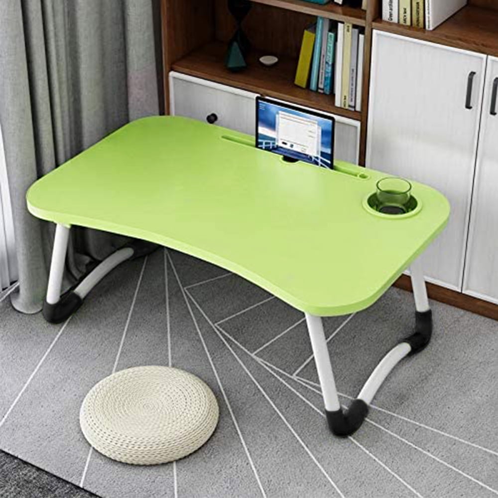 kibhous Laptop Desk Foldable Bed Tray Table Laptop Bed Stand Standing Table for Bed Sofa Couch Floor Green