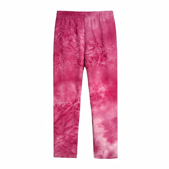Girls Full-Length Elastic Slim Tie Dyed Active Legging, Sizes 1-9Y