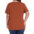 thumbnail image 4 of OutfitShow Plus Size Womens Tops Crew Neck Casual Tunic Short Sleeve Shirts Floral Blouses Loose Summer Tops, 4 of 7