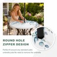 thumbnail image 4 of Round Outdoor Tablecloth with Umbrella Hole and Zipper, Eucalyptus Leaves Tablecloth with Elastic Waterproof, Light Blue Summer Botanical Weeping Patio Table Covers for 55" - 60" Picnic Pool Tables, 4 of 9