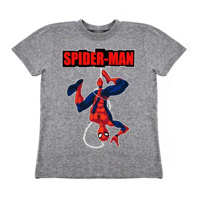 Playera Para Niño Marvel Spiderman Cuello Redondo Manga Corta Talla 6 Gris Jaspe