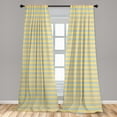 thumbnail image 4 of Ambesonne Mexican Curtains, Triangles Lines Minimalist, Pair of 28"x84", Mustard Pale Salmon and Teal, 4 of 4