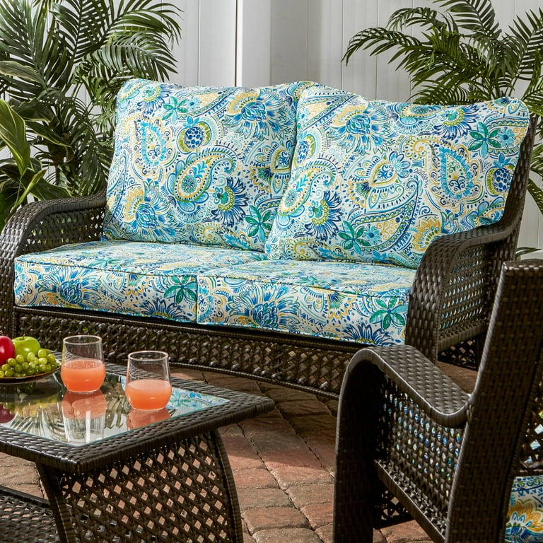 Greendale Home Fashions Deep Seat Loveseat Cushion Set in Baltic