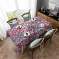 thumbnail image 4 of Vintage Middle Century Rectangle Tablecloth, Abstract Bohemia Style Aztec Pink Waterproof & StainResistant Tablecloth, Washable Oil-proof Table Cover for Dining/Party/Wedding/Camping/Buffet 60x84 In, 4 of 9