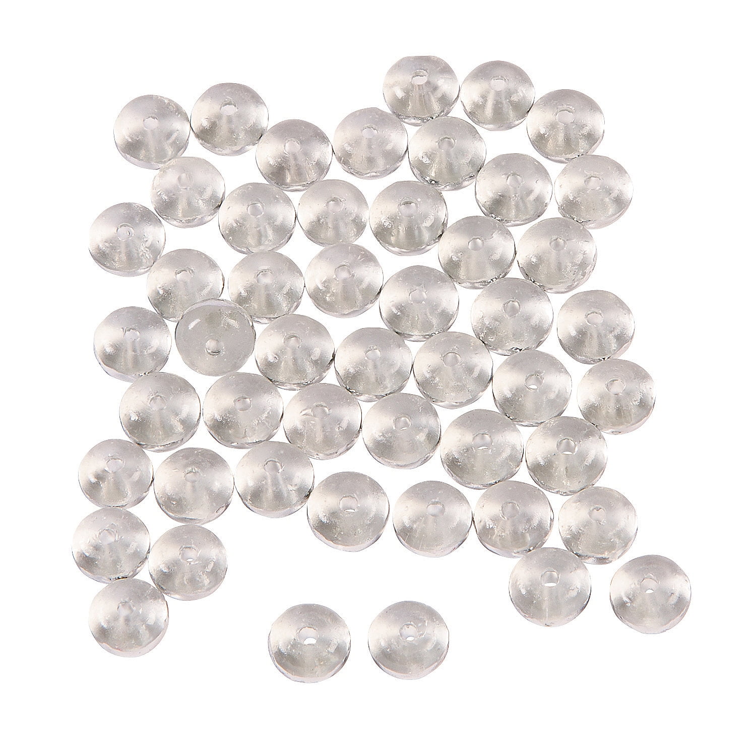 Clear With Silver Glass Spacers Craft Supplies 50 Pieces Walmart